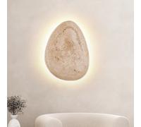 Q Vintage Natural Stone Lamp Japanese Oval Shape Sconces Source Wall Light for Bedroom Bedside Bathroom Headlights Home Lighting Foyers