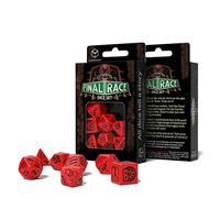 Q-Workshop Final Race Engine Roar Rot Schwarz Set De Dados RPG 7 Piezas