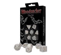 Q-Workshop Bloodsucker - Juego de Dados Blancos y Dorados Brillantes - Juego de Mesa de Dados - para más de 1 Jugador y Mayores de 14 años