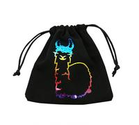 Q WORKSHOP Bolsa Dados Llama Arcoíris Negra Algodón RPG