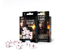Q-WORKSHOP Clásico Rúnico Juego De Dados Blanco/Rojo 7 Piezas Para RPG & DnD
