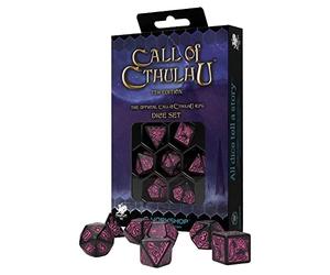 Q-Workshop CTR3P - Call of Cthulhu 7th Edition Dice Set Black & Magenta (7)