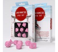 Dados japanese rosa & blanco (7 unidades) - q workshop