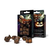 Q-WORKSHOP HALLOWEEN Set De Dados Calabaza Negro Naranja 7 Piezas RPG DnD