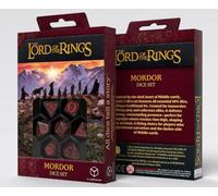 Q Workshop - Juego de Dados de The Lord of The Rings Mordor, Juego de Dados RPG con Licencia Oficial, 7 Dados poliédricos para Juegos de rol de Mesa, coleccionistas y fanáticos de la Tierra Media, a