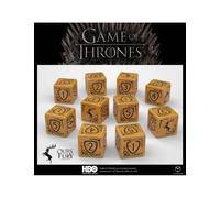 10x Juego of Thrones Baratheon D6 Dado Set Amarillo Negro Q-WORKSHOP Autorizado