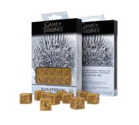 10x Juego of Thrones Baratheon D6 Dado Set Amarillo Negro Q-WORKSHOP Autorizado
