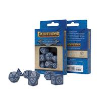 Q-WORKSHOP Pathfinder Hell's Rebels Juego Dados RPG Azules 7 Piezas Nuevo