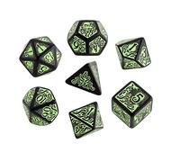 Q Workshop Raven - Juego de Dados Oficiales de La Llamada de Cthulhu, Color Negro y Verde