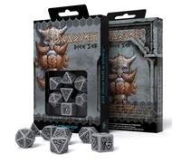 Q-Workshop Set De 7 Dados Poliedricos RPG Dwarven Gris Y Negro