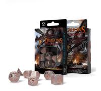 Q-Workshop Set de Dados RPG 7 Caras Cobre Dragón Cuarzo Niebla