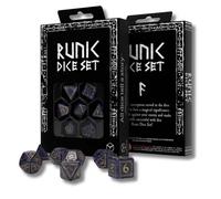 Q-Workshop Set De Dados Rúnicos Poliédrico 7 Piezas Azul Oro RPG DnD