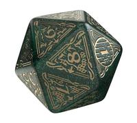 Q-Workshop The Hobbit Jumbo Spindown D20 Verdant Die | Contador de Vida Grande Inspirado en la Tierra Media, diseño de Mapa Grabado de Primera Calidad | Números fáciles de Leer | Dados duraderos para