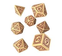 Q WORKSHOP Viking RPG Ornamented Dice - Juego de 7 Piezas de plástico