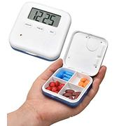 Q&Z Dispensador De Pastillas ElectróNico,Dispensador PíLdora Medicamentos 5 Grupos De Despertadores 4 Particiones Para Medicamentos Suplementos Vitaminas
