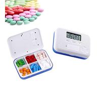 Q&Z Dispensador PíLdora Medicamentos,Electronico Pastillero Kit De 6 Colores 5 Grupos De Despertadores ConfiguracióN De Cuenta Regresiva Para Medicamentos Suplementos Vitaminas