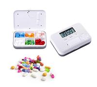 Q&Z Dispensador PíLdora Medicamentos,Electronico Pastillero Kit De 6 Colores 5 Grupos De Despertadores ConfiguracióN De Cuenta Regresiva Para Medicamentos Suplementos Vitaminas