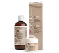 Q1, Q-Cell Kit anticelulitis de 200 ml + té de hierbas drenante de 500 ml, tratamiento reductor corporal integral para muslos, glúteos, brazos y abdomen, reafirmante, drenaje y tonificación