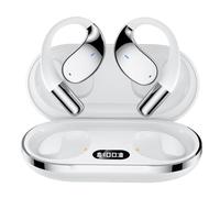 Q39 Ai Translation Clip-On Bluetooth Earphones, Supporting Language Translation for Over 134 Countries with 70 Hour Bluetooth 5.4 Sports Earbuds IPX5 Waterproof for Travelers and Explorers (White)