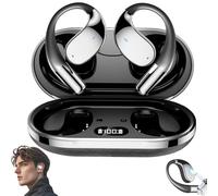 Q39 Ai Translation Clip-On Bluetooth Earphones, Supporting Language Translation for Over 134 Countries, Ultra-Long Battery Llife, Intelligent Noise Reduction, for Travel, Study (Black)