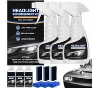 Q4 Headlight Restoration, 2026 New Headlight Restoration Kit, Automotive Headlamp Restoration Fluid Kit, Multifunctional Car Headlight Polishing for All Vehicle Types (3)