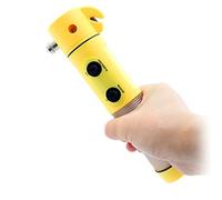 Q47CS - Martillo de emergencia para coche 4 en 1 con cortador de cinturón de seguridad, linterna y luz de visión, herramienta de rescate para el coche para romper el parabrisas, dimensiones: 19,5 x