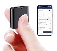 Q63 16GB Mini Grabadora de Voz IA, Transcripcion Automatica y Traduccion 100+ Idiomas, Activacion por Voz, Reduccion Ruido HD, Configuracion por App, Compatible Android iPhone Mac PC