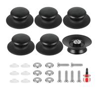 Qacpahucy 6 Piezas Perillas para Tapa de Cacerola - Pomo Tapa Olla - Asas Pomos Universales - Perilla Olla con Tornillos - Tapadera para Utensilios de Cocina de Repuesto