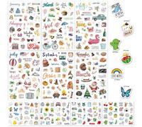 Qaestuan 10 Piezas Pegatinas, Pegatinas para Niños, Juego de Pegatinass Contiene 314 Patrones, Pegatina Adhesivas, Pegatinass Otoño, para Regalo Scrapbooking Decoración Manualidades