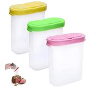 Qaestuan 3 Piezas Tarros de Especia, Caja de Condimentos Material Plástico, Botes Especiass Cuadrado Transparente, Botes de Especias Puede Contener 250ml, para Sal, Pimienta, Especias, Azúcar