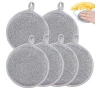 Qaestuan 6 Piezas Estropajo Cocina Limpieza, Esponja Cocina, Esponjas para Lavar Platos de Microfibra Que no Raya de Doble Cara, para Fregar los Alimentos Sucios o Quemados Rebeldes en Ollas