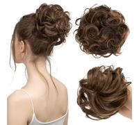 Qaestuan Moño Postizo, Moños Postizos Esponjoso, Moño Postizo de Pelo Natural Elástico, Coleteros Fibras Sintéticas, para Peinados Viajes Fiesta de Cumpleaños Boda Baile Niñas Mujeres