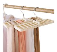 Qaestuan Percha Cinturones, Organizador Cinturones con 10 Ganchos, Percha para Cinturones, Antideslizante Corbatero, Perchero de Corbatas Colgador de Cinturón para Corbatas, Bufandas, Chales, Blanco