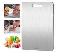 Qaestuan Tabla de Cortar de Titanio, Titanium Cutting Boards for Kitchen, Tabla de Corte de Doble Cara, Cutting Board de Acero Inoxidable para Cocina, para Carne para Cortar Carnes, Frutas y Verduras