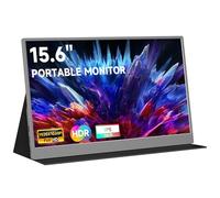 qaf Monitor portátil de 15.6 pulgadas, visualización externa FHD 1080P USB-C HDMI, 100% sRGB HDR IPS ultradelgada de viaje para portátil, Mac, teléfono, PS5, Xbox, Switch, con cubierta inteligente y