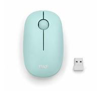 qaf Mouse inalámbrico silencioso de 2,4 G, 1600 DPI óptico para computadora con receptor USB, Plug & Play, mouse portátil compacto y ligero para Windows, Mac, Chrome OS, Android, Laptop PC (azul)