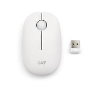 qaf Ratón inalámbrico de 2,4 GHz con clics silenciosos, ratón inalámbrico USB compacto con nano receptor, 1600 DPI, funciona con pilas AA, ratón portátil para ordenador portátil, PC, Mac, oficina y