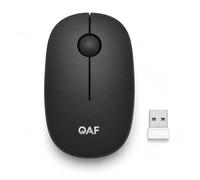 qaf Ratón inalámbrico de 2,4 GHz con clics silenciosos, ratón inalámbrico USB compacto con nano receptor, 1600 DPI, funciona con pilas AA, ratón portátil para ordenador portátil, PC, Mac, oficina y