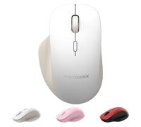 qaf Ratón inalámbrico de modo dual, Bluetooth y mouse de 2.4 GHz, mouse inalámbrico recargable USB-C con 3 niveles de DPI, botones laterales, apagado automático y nano receptor para laptop, PC, Mac y