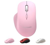 qaf Ratón inalámbrico de modo dual, Bluetooth y mouse de 2.4 GHz, mouse inalámbrico recargable USB-C con 3 niveles de DPI, botones laterales, apagado automático y nano receptor para laptop, PC, Mac y