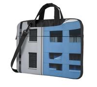 qahuopp Blue Building 03 - Bolsa de transporte para computadora portátil de 13, 14 y 15.6 pulgadas, Black, 15.6 inch