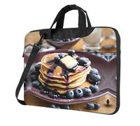 qahuopp Blueberry Pancakes01 - Bolsa de transporte para computadora portátil de 13, 14, 15.6 pulgadas, Black, 15.6 inch