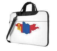 qahuopp Bolsa de transporte para computadora con estampado de mapa de bandera de Mongolia, bolsa protectora para portátiles de 13, 14 y 15.6 pulgadas, Black, 15.6 inch