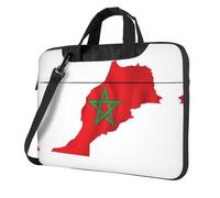 qahuopp Bolsa de transporte para ordenador portátil con estampado de mapa de la bandera de Marruecos, para portátiles de 13, 14 y 15.6 pulgadas, Black, 15.6 inch