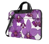 qahuopp Purple Orchid Design01 - Bolsa de transporte para ordenador portátil de 13, 14, 15,6 pulgadas, Black, 15.6 inch