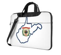 qahuopp West Virginia State Flag - Bolsa para computadora con asa de transporte, funda protectora para portátiles de 13, 14 y 15.6 pulgadas, Black, 13 inch