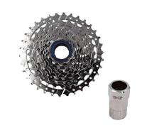 QAINKUN Cassettes Y PiñOnes Rueda Libre de 9 velocidades, Volante de inercia 9S con Herramienta de extracción, Ruedas Libres roscadas, atornilladas Rueda Libre(9S 11-34T and Tool)