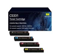 QALOP CS331 Cartucho de tóner Compatible 20N20K0 20N20C0 20N20M0 20N20Y0 | Reemplazo de cartuchos de tóner para Lexmark CS331 for impresora CS431dw CX331adwe CX431adw, con chip(4 colors)
