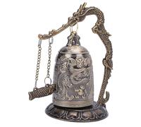 Qalvona Campana de Llave Dragón, Adorno de Aleación con Baño Electrolítico en Bronce Antiguo, Decoración Retro para Hogar - Artesanía Exquisita, Elemento Cultural Chino, Ideal para
