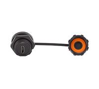 Qalvona Conector USB Impermeable IP67, Micro USB Hembrilla para Placa, Rosca 5 / 8in - 27UNS, Termoplástico PA66 - Alta Resistencia a la Corrosión, Uso Estable, Ideal para Equipos Mecáni